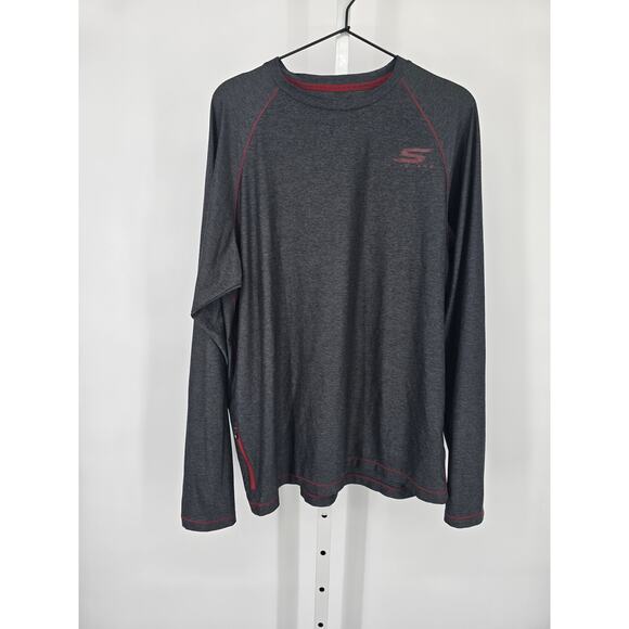 Skechers Performance Mens Sz XL Long Sleeve Athletic T Shirt Dark Gray - Picture 1 of 6